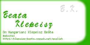 beata klepeisz business card